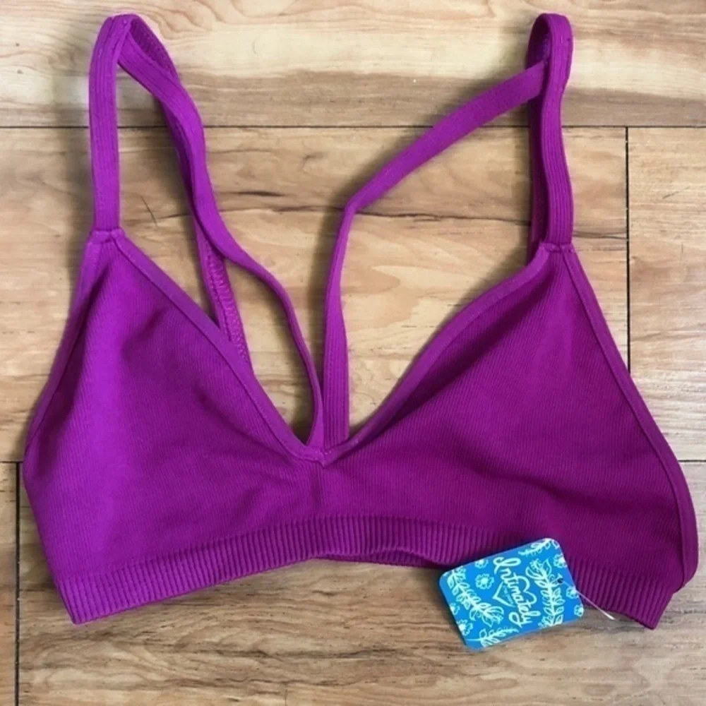 New Free People Keira Bralette Fuchsia Pink Bra